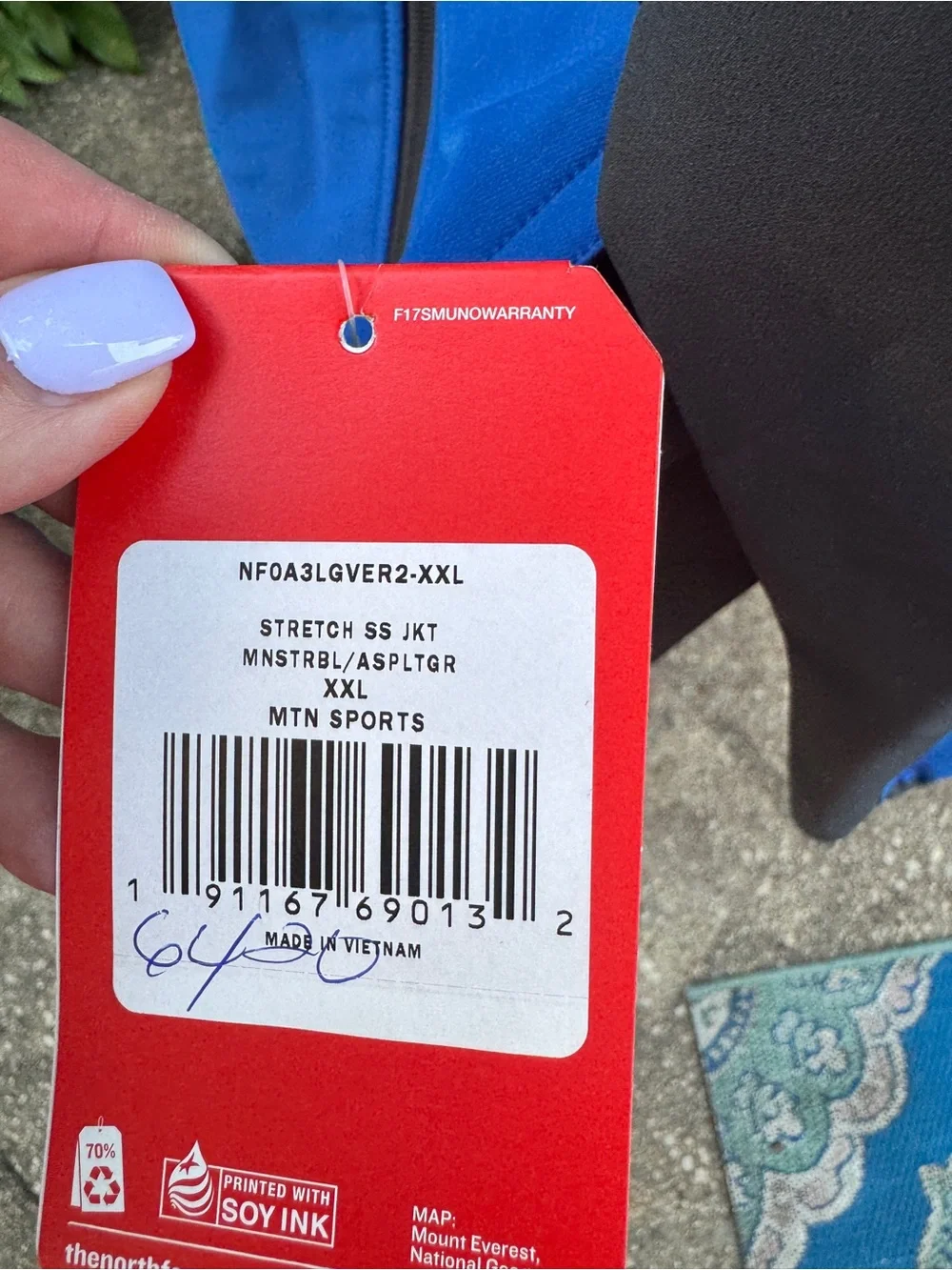 NWT The North Face Men’s Royal Blue and Dark Gray Full-Zip Performance Jacket